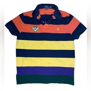 Ralph Lauren Polo Men’s Classic Slim Fit Striped Orange Navy Green Size Large
